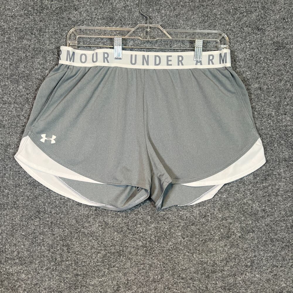Under Armour‎ Womens Large Womens Gray Black Running Athletic Comfort Logo